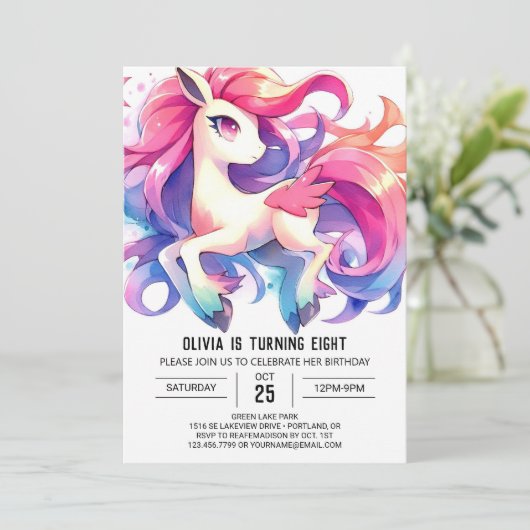 Whimsical Custom Horse Verjaardag Kaart (Staand voorkant)