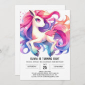 Whimsical Custom Horse Verjaardag Kaart (Voorkant / Achterkant)