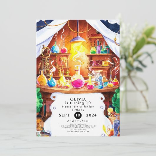 Whimsical Custom Kinderen Scientist Birthday Kaart (Staand voorkant)