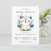 Whimsical Custom Owl Baby shower Kaart (Staand voorkant)