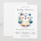 Whimsical Custom Owl Baby shower Kaart (Voorkant / Achterkant)