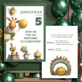 Whimsical Custom Personalized Birthday Invitation Kaart