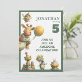 Whimsical Custom Personalized Birthday Invitation Kaart (Staand voorkant)