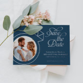 Whimsical Custom Photo Wedding Save the Date Folie Uitnodiging