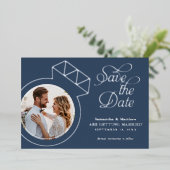 Whimsical Custom Photo Wedding Save the Date Folie Uitnodiging (Staand Voorkant)