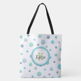 Whimsical Custom Polka Dot Canvas tas