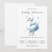 Whimsical Custom Swan Baby shower Kaart (Voorkant / Achterkant)