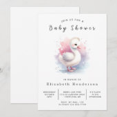 Whimsical Custom Swan Baby shower Kaart (Voorkant / Achterkant)
