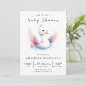 Whimsical Custom Swan Baby shower Kaart (Staand voorkant)
