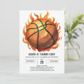 Whimsical Custom Waterverf Basketbal Verjaardag Kaart (Staand voorkant)