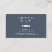 Whimsical custom white typografie op blue-Grey Visitekaartje (Achterkant)