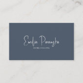 Whimsical custom white typografie op blue-Grey Visitekaartje (Voorkant)