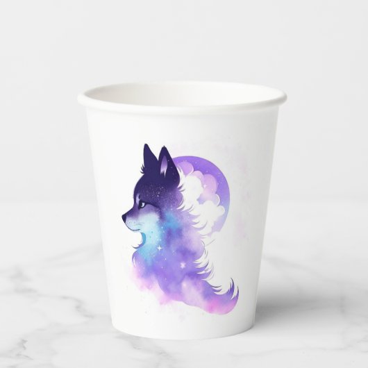 Whimsical Custom Woodland Wolf Verjaardag Papieren Bekers (Voorkant)