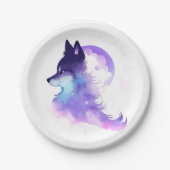 Whimsical Custom Woodland Wolf Verjaardag Papieren Bordje (Voorkant)