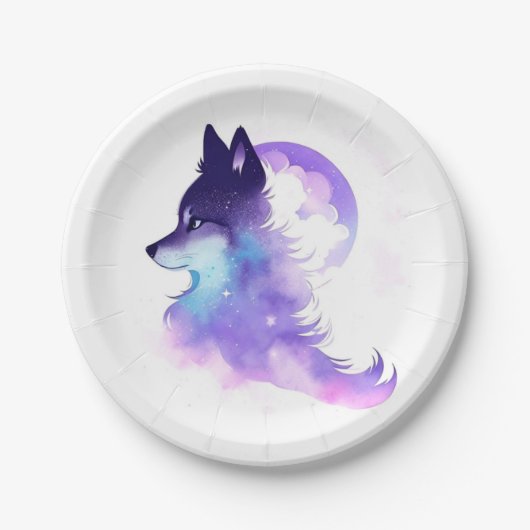 Whimsical Custom Woodland Wolf Verjaardag Papieren Bordje (Voorkant)