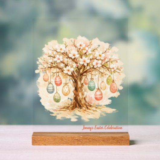 Whimsical Customizable Blooming Tree with Eggs Acryl Bord (Neutraal)