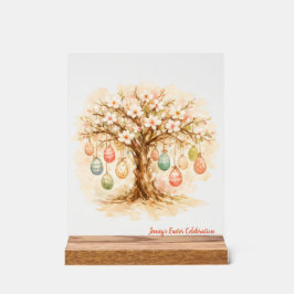 Whimsical Customizable Blooming Tree with Eggs Acryl Bord