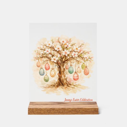 Whimsical Customizable Blooming Tree with Eggs Acryl Bord (Voorkant)