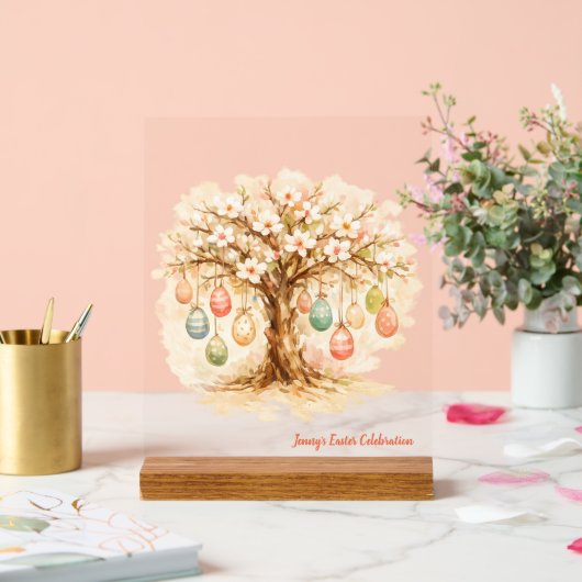 Whimsical Customizable Blooming Tree with Eggs Acryl Bord (Huwelijk)