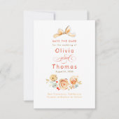 Whimsical Cute Aardse Bloemen Boog Save the Date (Voorkant)