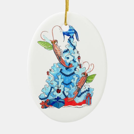 Whimsical Cute Alaska Wildlife kerstversiering Keramisch Ornament (Voorkant)