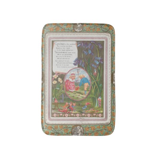 Whimsical Cute Antique Valentine, Kate Greenway Badmat (Voorkant Verticaal)