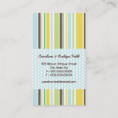 Whimsical Cute Baby Boy in Blue Pram Modern Chic Visitekaartje (Achterkant)