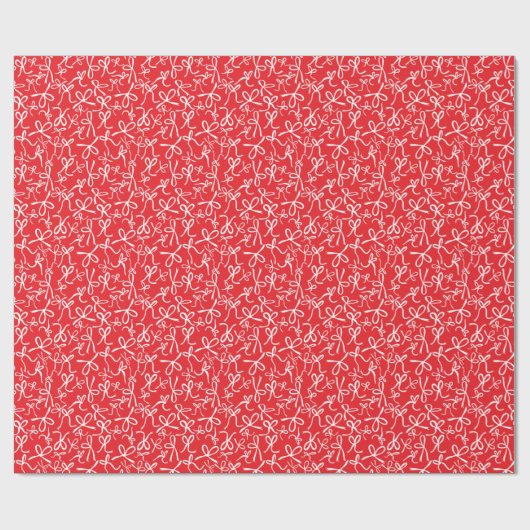 Whimsical Cute Black White Red Pattern Girly Gift Cadeaupapier (Vlak)