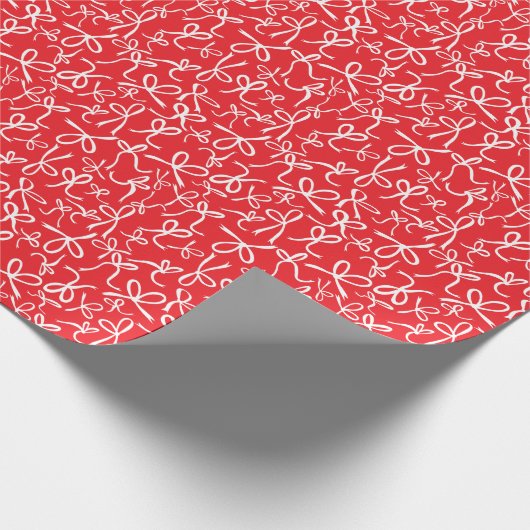 Whimsical Cute Black White Red Pattern Girly Gift Cadeaupapier (Hoek)