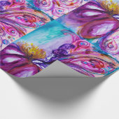 WHIMSICAL CUTE BLOEMENFEE IN ROZE, GOUDEN GLITTERS CADEAUPAPIER (Hoek)