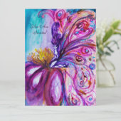 WHIMSICAL CUTE BLOEMENFEE IN ROZE, GOUDEN SPROKKEL KAART (Staand voorkant)