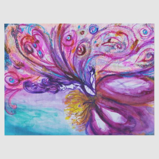 WHIMSICAL CUTE BLOEMENFEE IN ROZE, GOUDEN VONKEN TISSUEPAPIER (Voorkant)