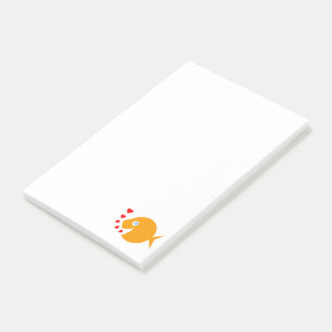 Whimsical Cute Blue Eyes Goldfish met hart Post-it® Notes