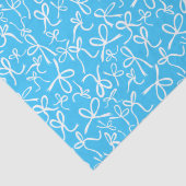 Whimsical Cute Blue White Bows Pattern Girly Gift  Tissuepapier (Detail)