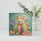 Whimsical Cute Bunny Easter Feestdagenkaart (Staand voorkant)