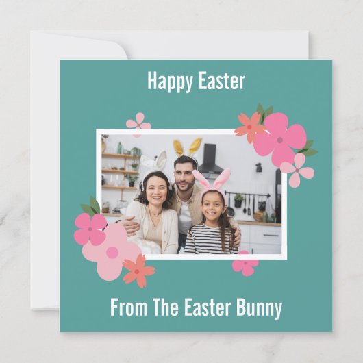 Whimsical Cute Bunny Easter Feestdagenkaart (Achterkant)