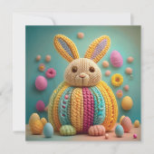 Whimsical Cute Bunny Easter Feestdagenkaart (Voorkant)