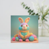 Whimsical Cute Bunny Easter Feestdagenkaart (Staand voorkant)