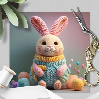 Whimsical Cute Bunny Easter Feestdagenkaart