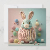 Whimsical Cute Bunny Easter Feestdagenkaart (Voorkant)