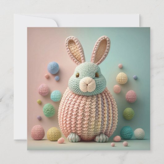 Whimsical Cute Bunny Easter Feestdagenkaart (Voorkant)