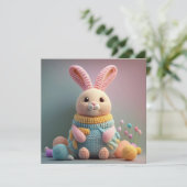 Whimsical Cute Bunny Easter Feestdagenkaart (Staand voorkant)