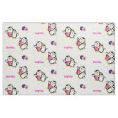 Whimsical Cute Cartoon Penguins Theme Personalized Stof (Fat Quarter)