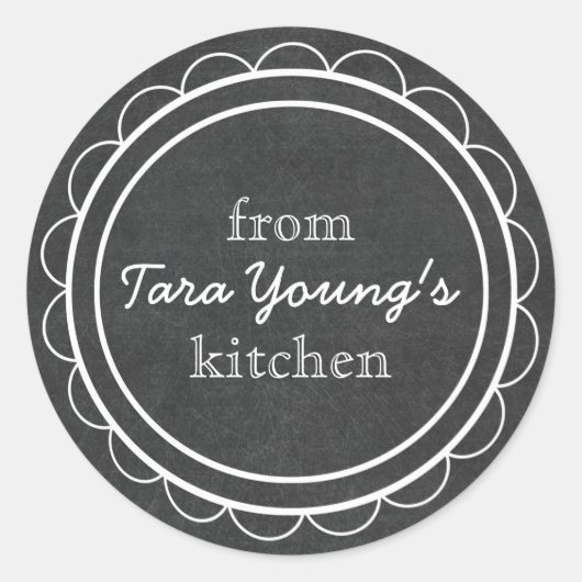 Whimsical Cute Chalkboard Canning Kitchen Ronde Sticker (Voorkant)