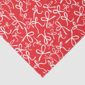 Whimsical Cute Christmas Bows Pattern Girly Gift Tissuepapier (Detail)