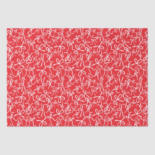 Whimsical Cute Christmas Bows Pattern Girly Gift  Tissuepapier (Voorkant)