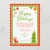 Whimsical Cute Christmas CUSTOM PHOTO Scalloped Feestdagenkaart (Achterkant)