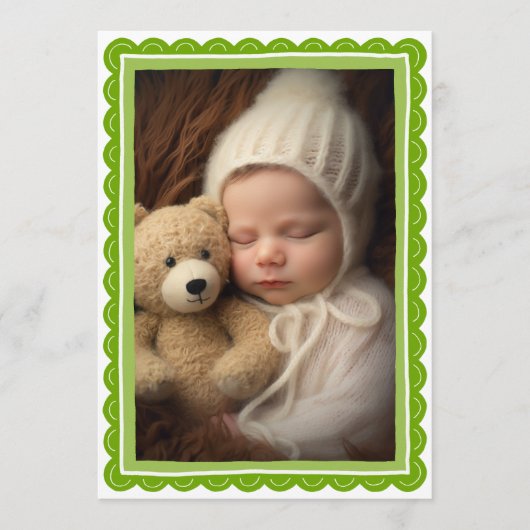 Whimsical Cute Christmas CUSTOM PHOTO Scalloped Feestdagenkaart (Voorkant)