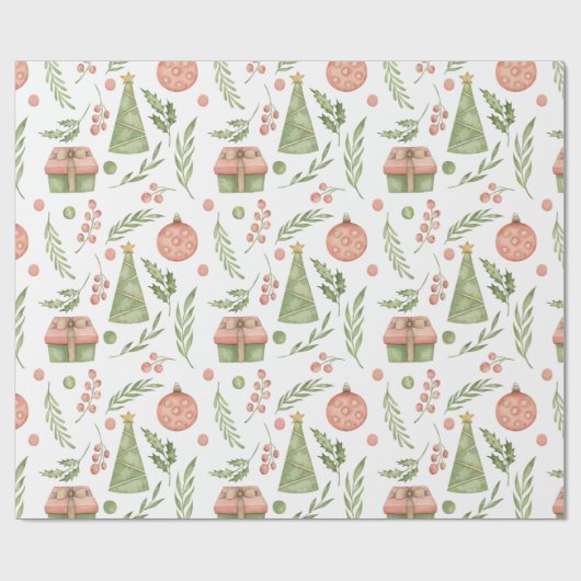 Whimsical Cute Christmas Icon | Cadeaupapier (Vlak)