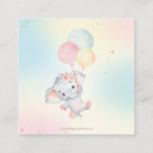 Whimsical Cute Elephant ballonnen Diaper Raffle En Informatiekaartje (Achterkant)